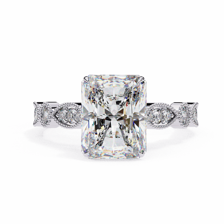 3.25 Carat Radiant The One Solitaire Ring in Moissanite | House of Estara