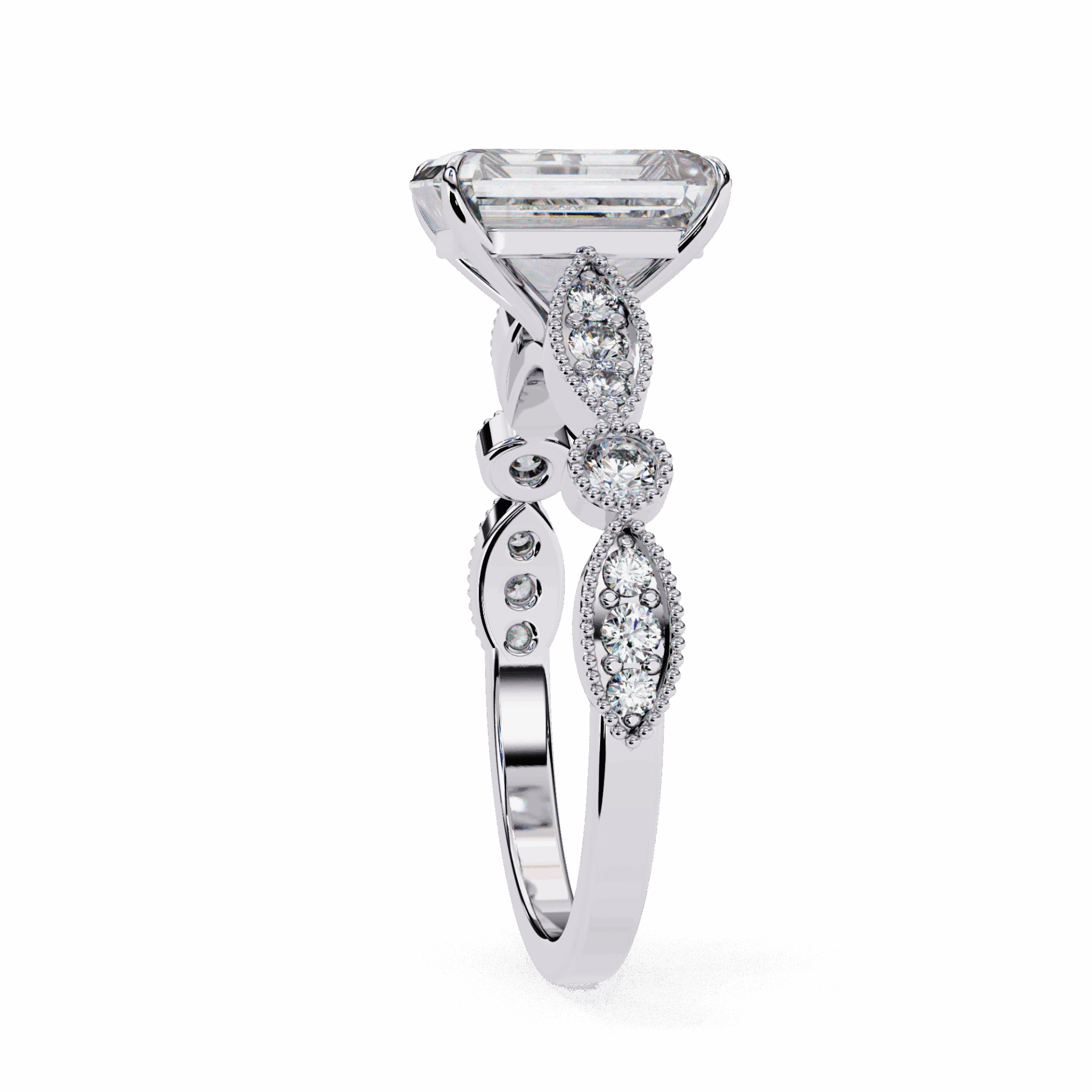 3.25 Carat Radiant The One Solitaire Ring in Moissanite | House of Estara