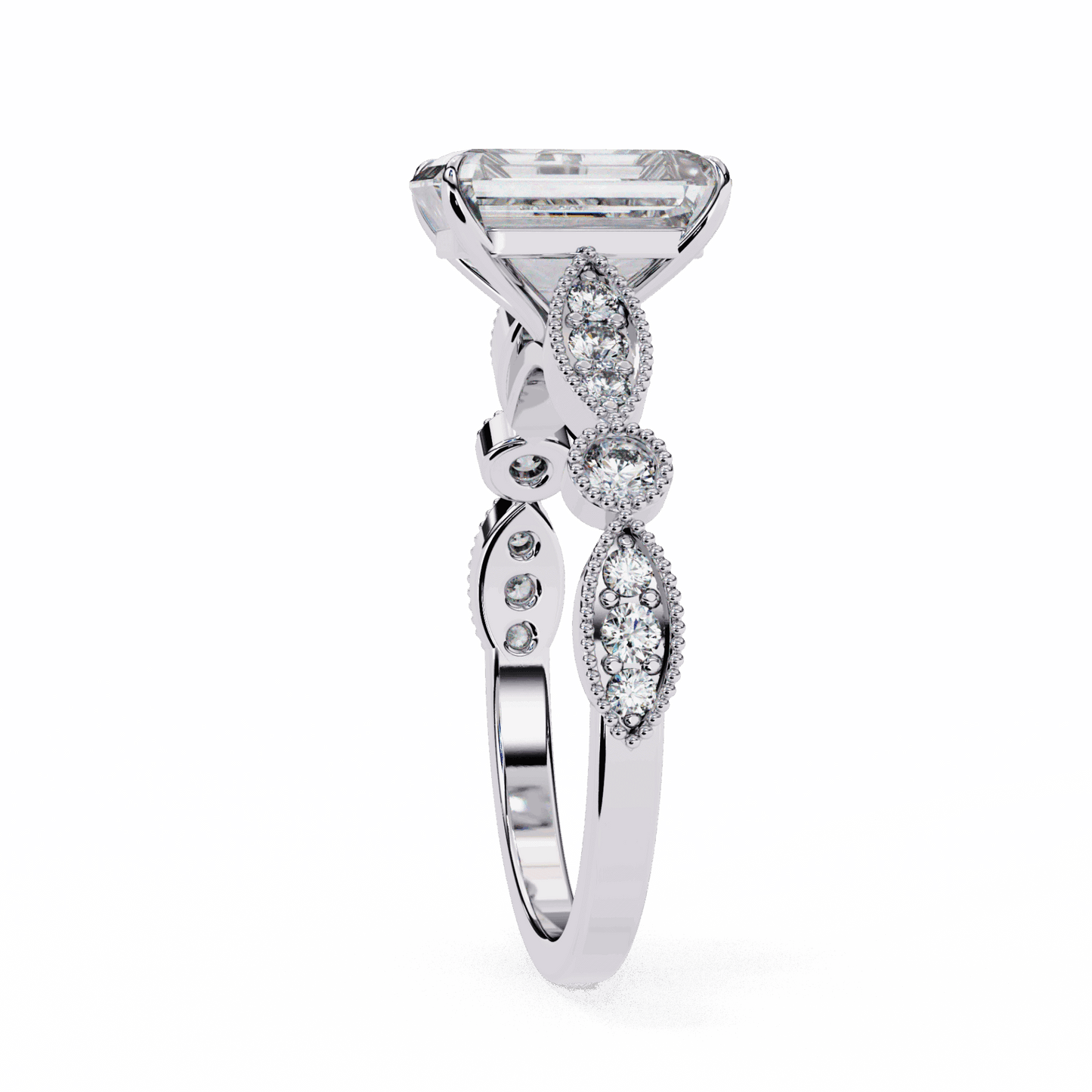 3.25 Carat Radiant The One Solitaire Ring in Moissanite | House of Estara