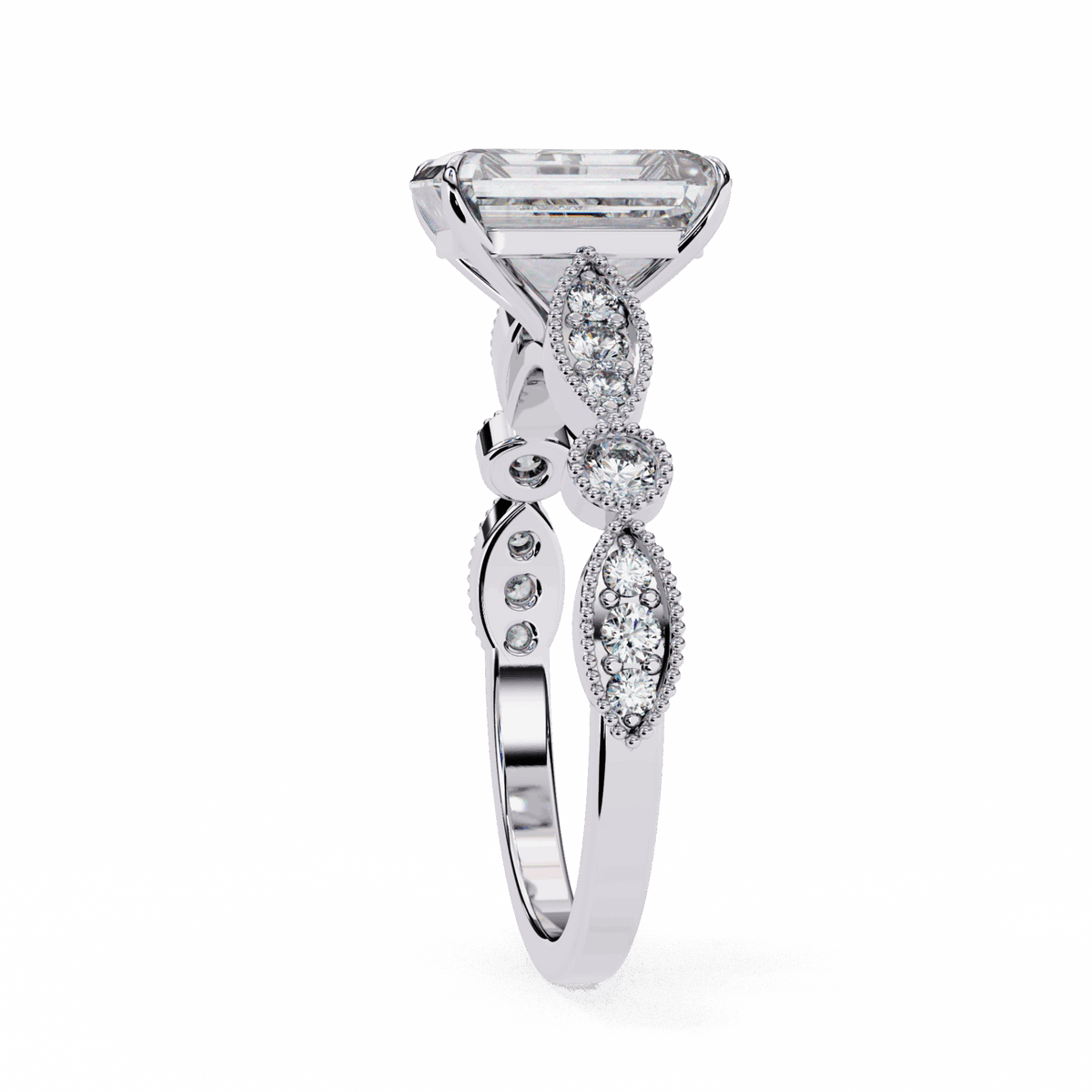 3.25 Carat Radiant The One Solitaire Ring in Moissanite | House of Estara
