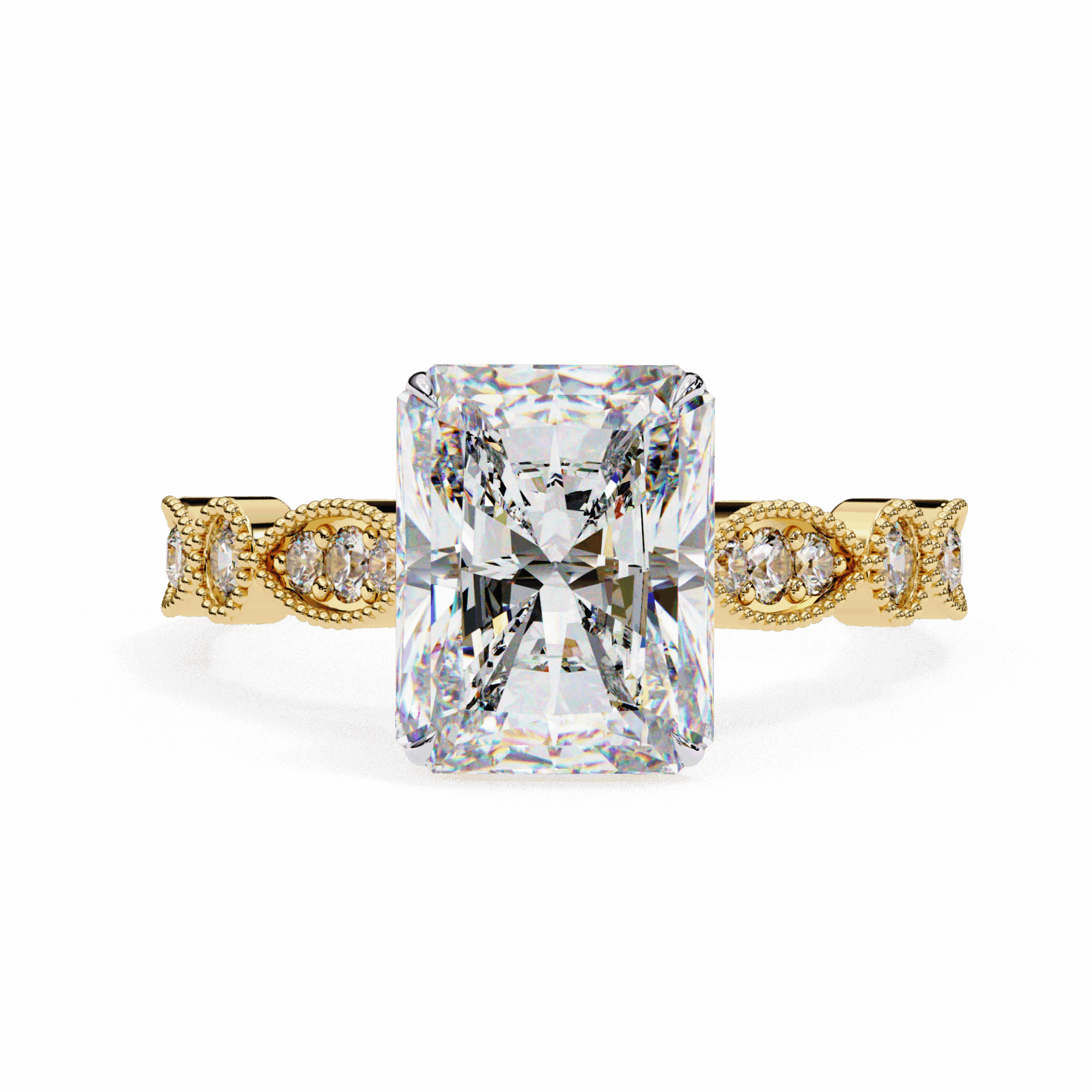 3.25 Carat Radiant The One Solitaire Ring in Moissanite | House of Estara