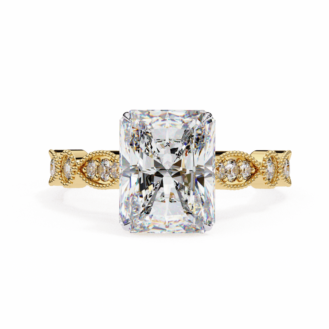 3.25 Carat Radiant The One Solitaire Ring in Moissanite | House of Estara