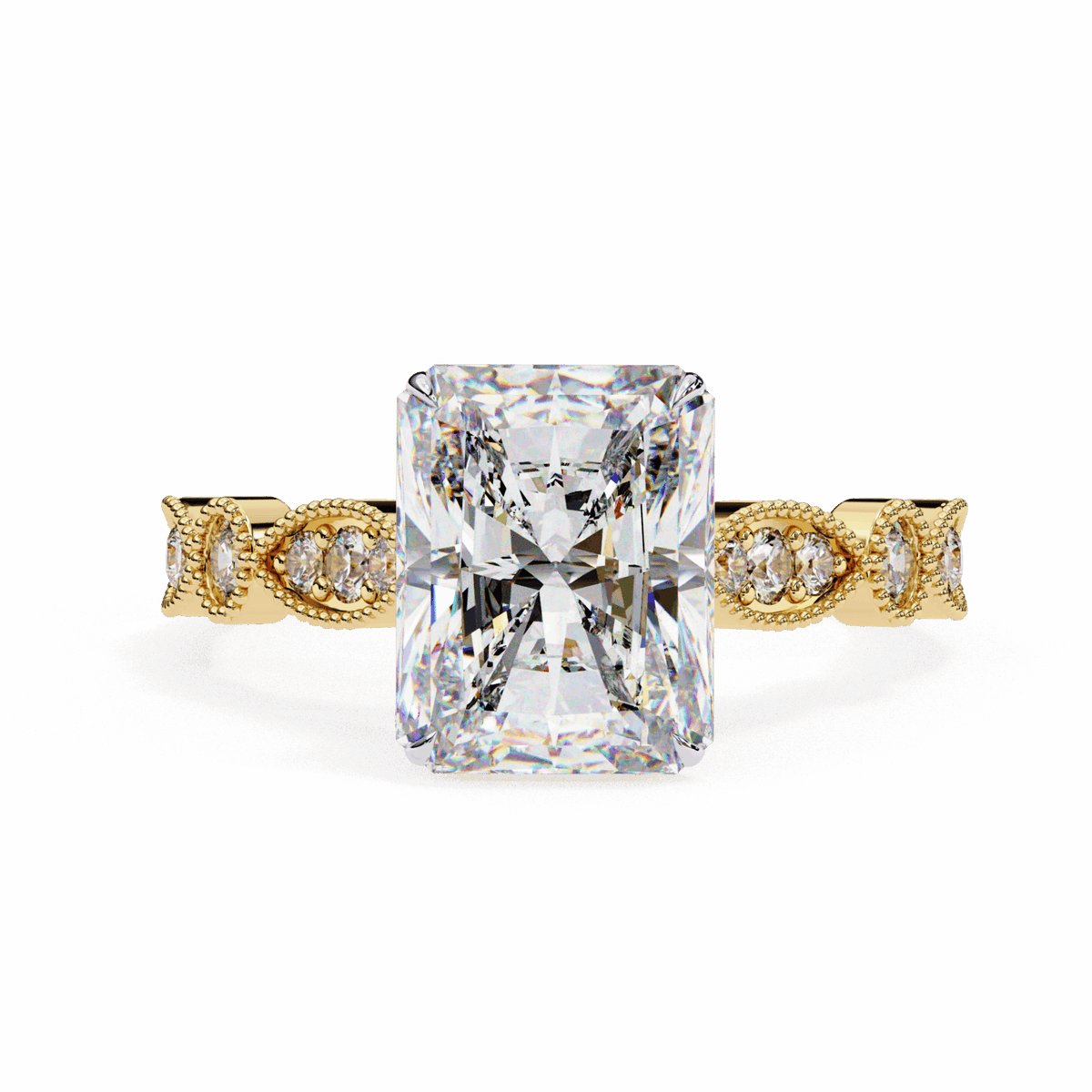 3.25 Carat Radiant The One Solitaire Ring in Moissanite | House of Estara