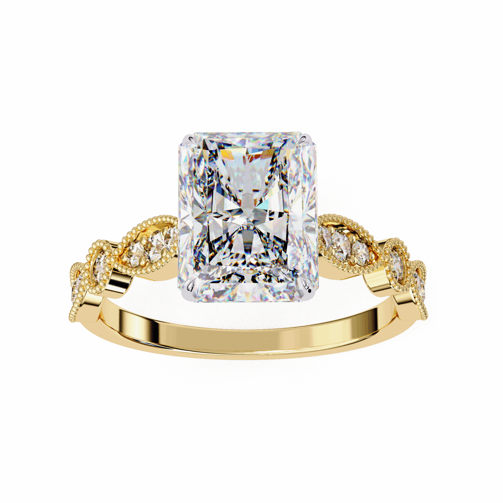 3.25 Carat Radiant The One Solitaire Ring in Moissanite | House of Estara