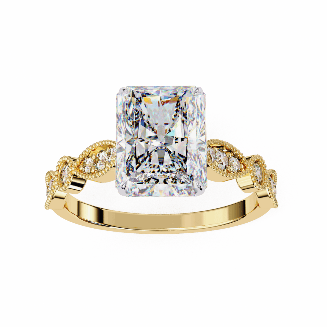 3.25 Carat Radiant The One Solitaire Ring in Moissanite | House of Estara
