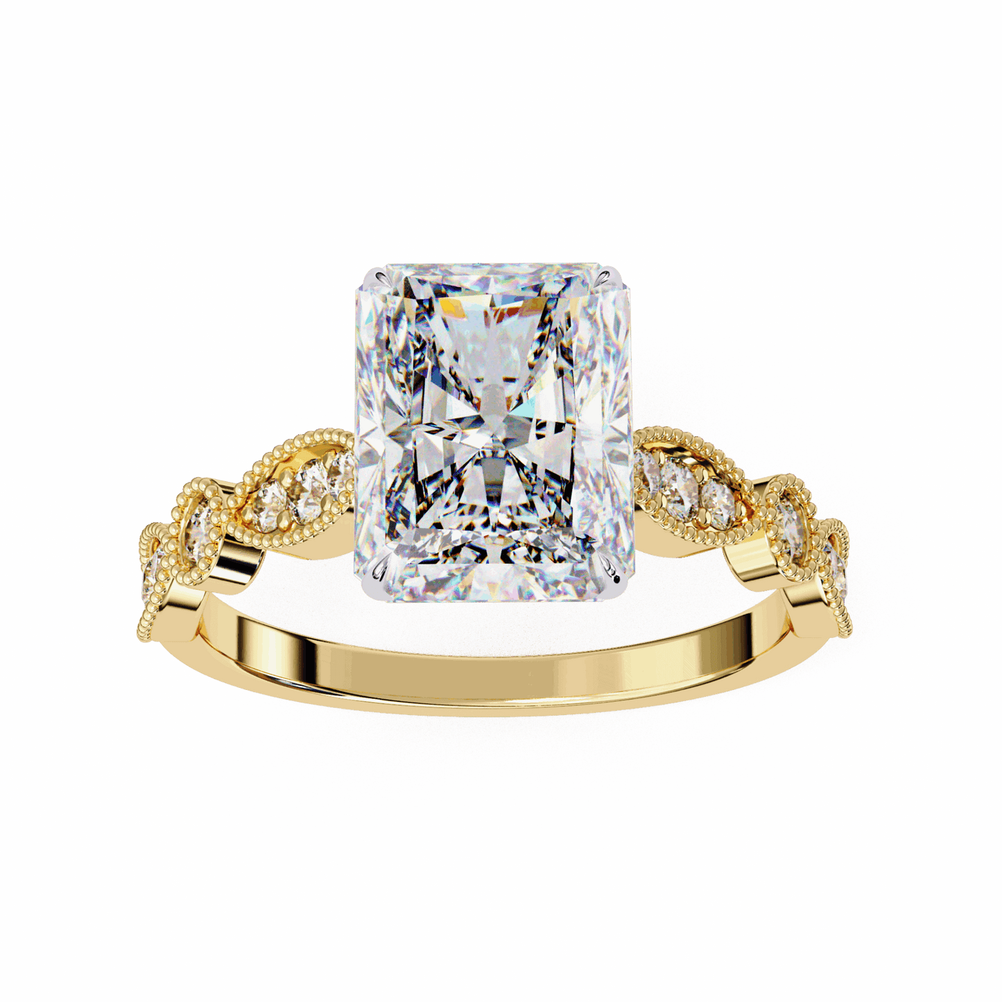 3.25 Carat Radiant The One Solitaire Ring in Moissanite | House of Estara