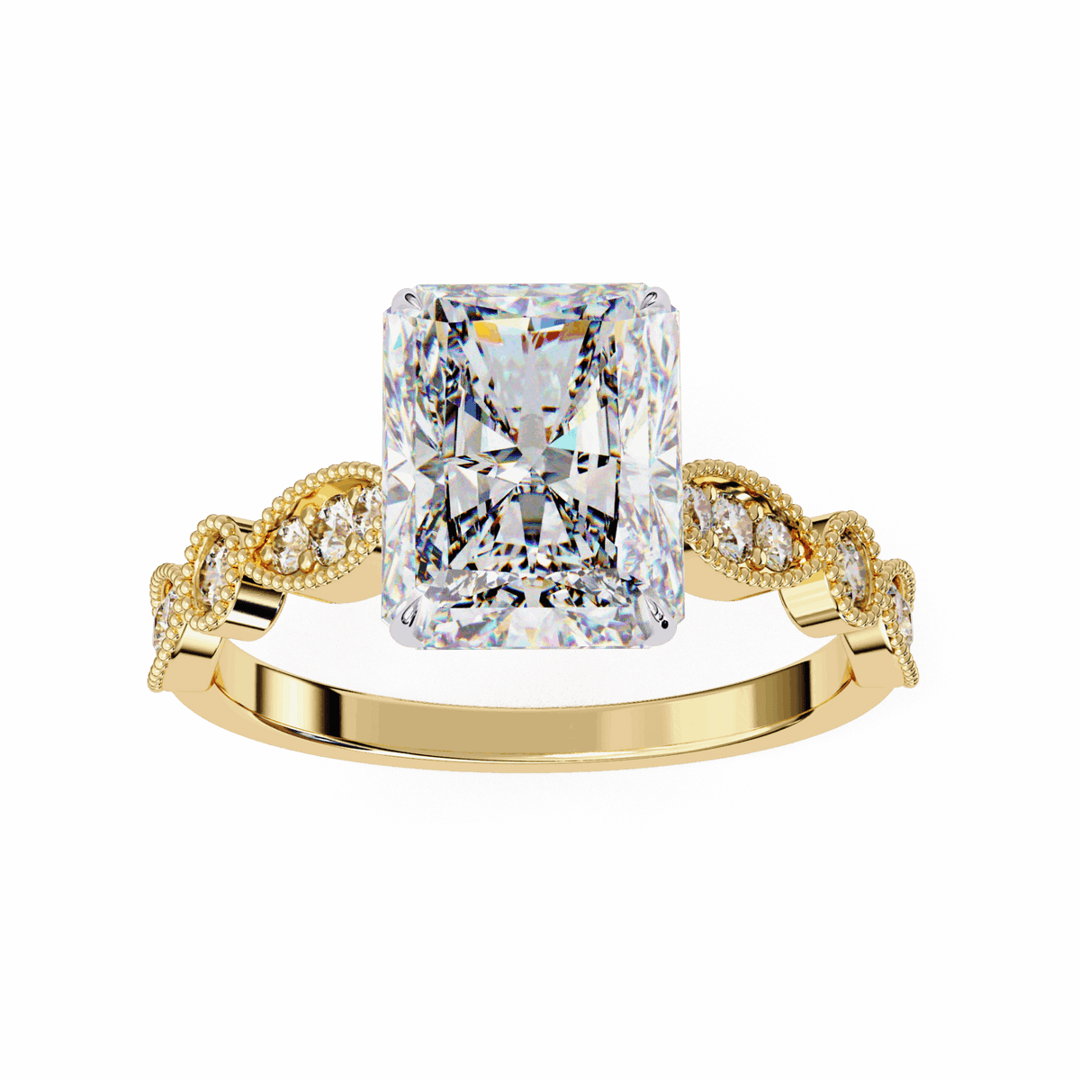 3.25 Carat Radiant The One Solitaire Ring in Moissanite | House of Estara