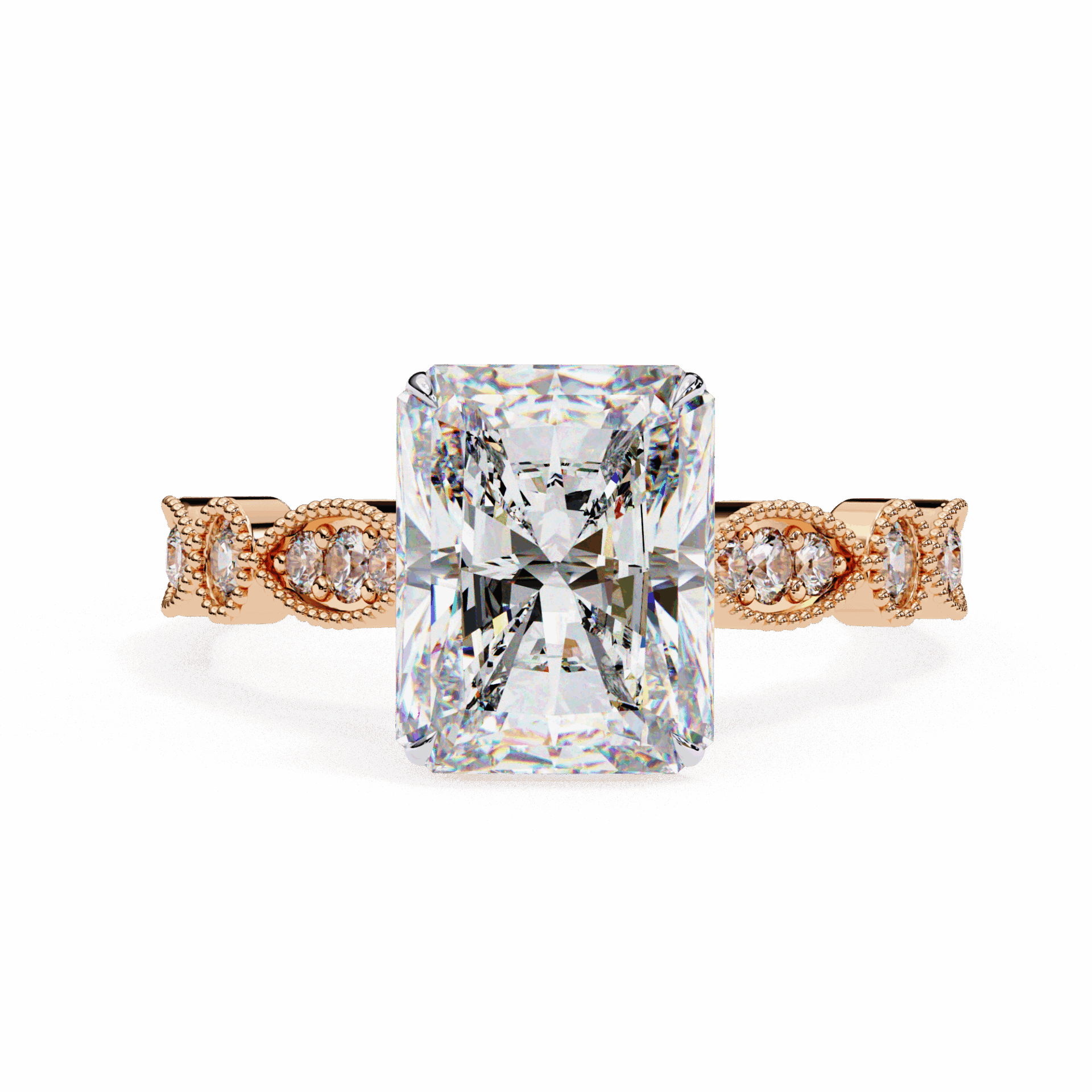 3.25 Carat Radiant The One Solitaire Ring in Moissanite | House of Estara