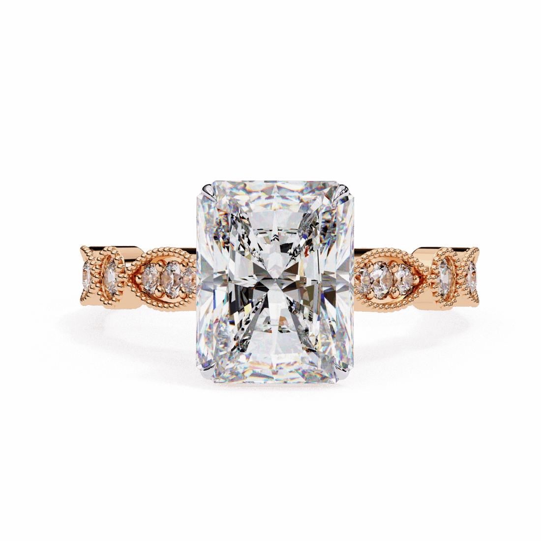 3.25 Carat Radiant The One Solitaire Ring in Moissanite | House of Estara