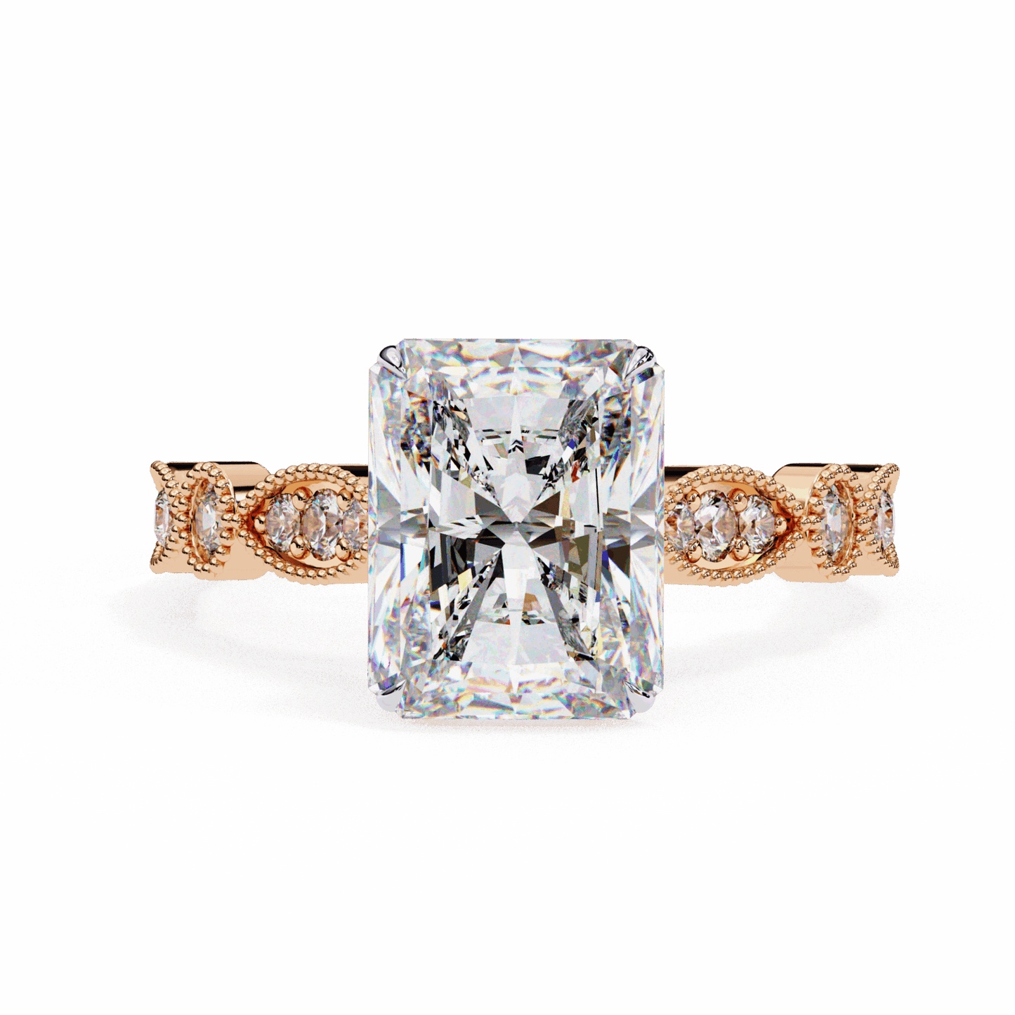 3.25 Carat Radiant The One Solitaire Ring in Moissanite | House of Estara