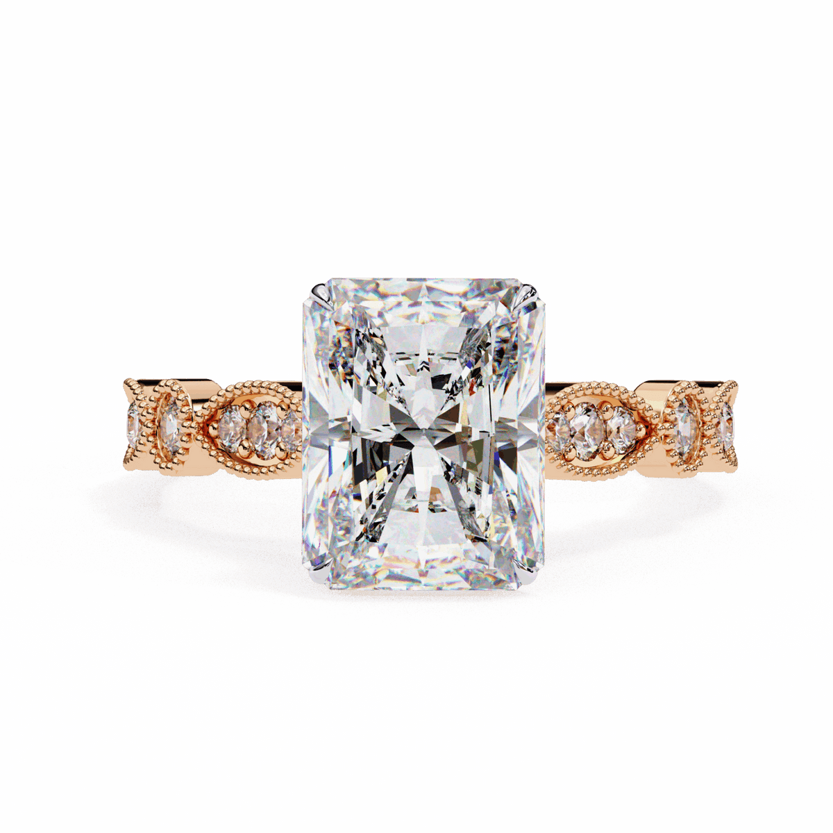 3.25 Carat Radiant The One Solitaire Ring in Moissanite | House of Estara