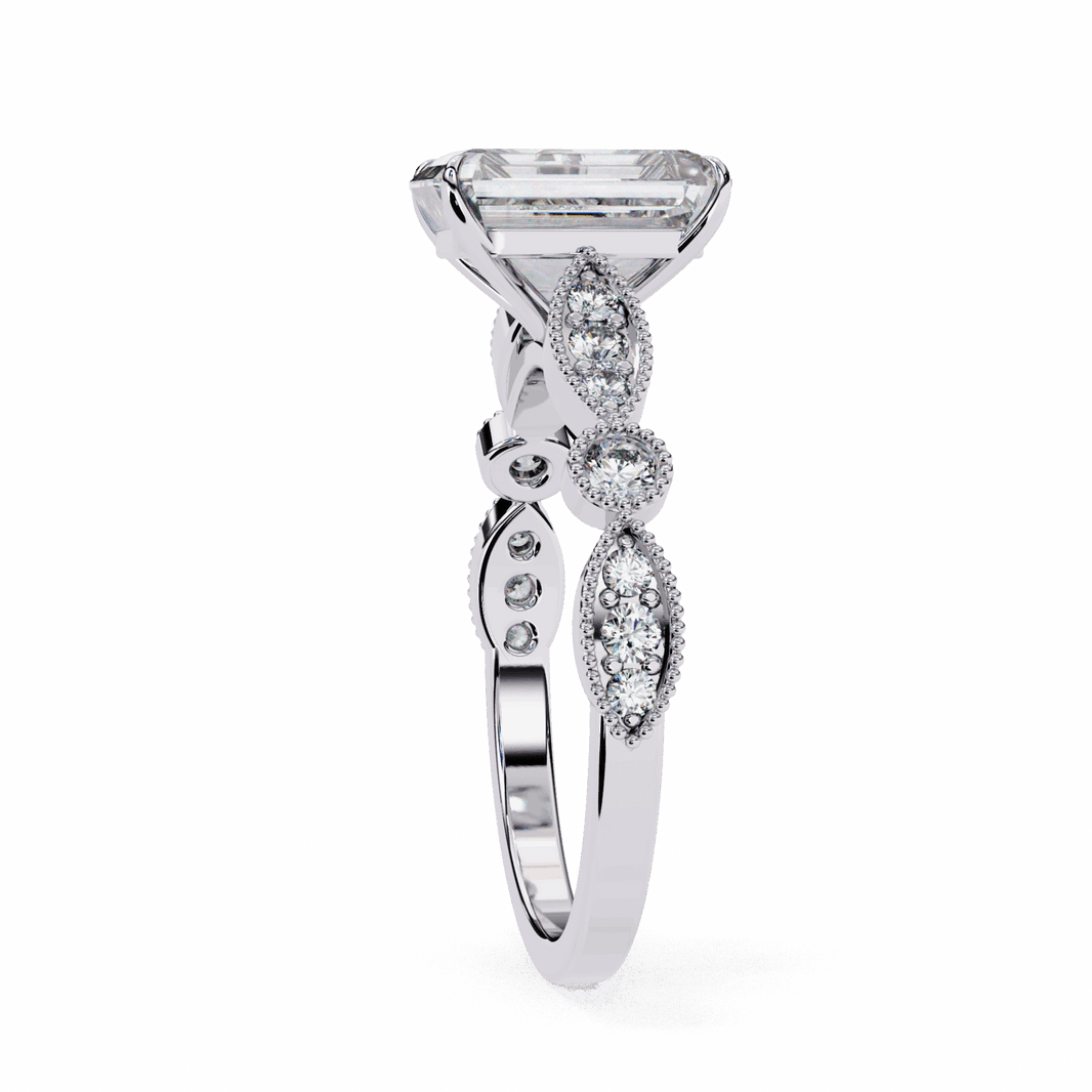 2.75 Carat Emerald The One Solitaire Ring in Moissanite | House of Estara