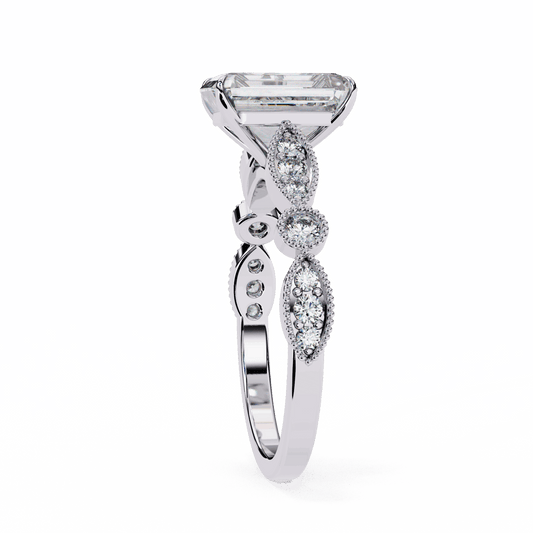 2.75 Carat Emerald The One Solitaire Ring in Moissanite | House of Estara