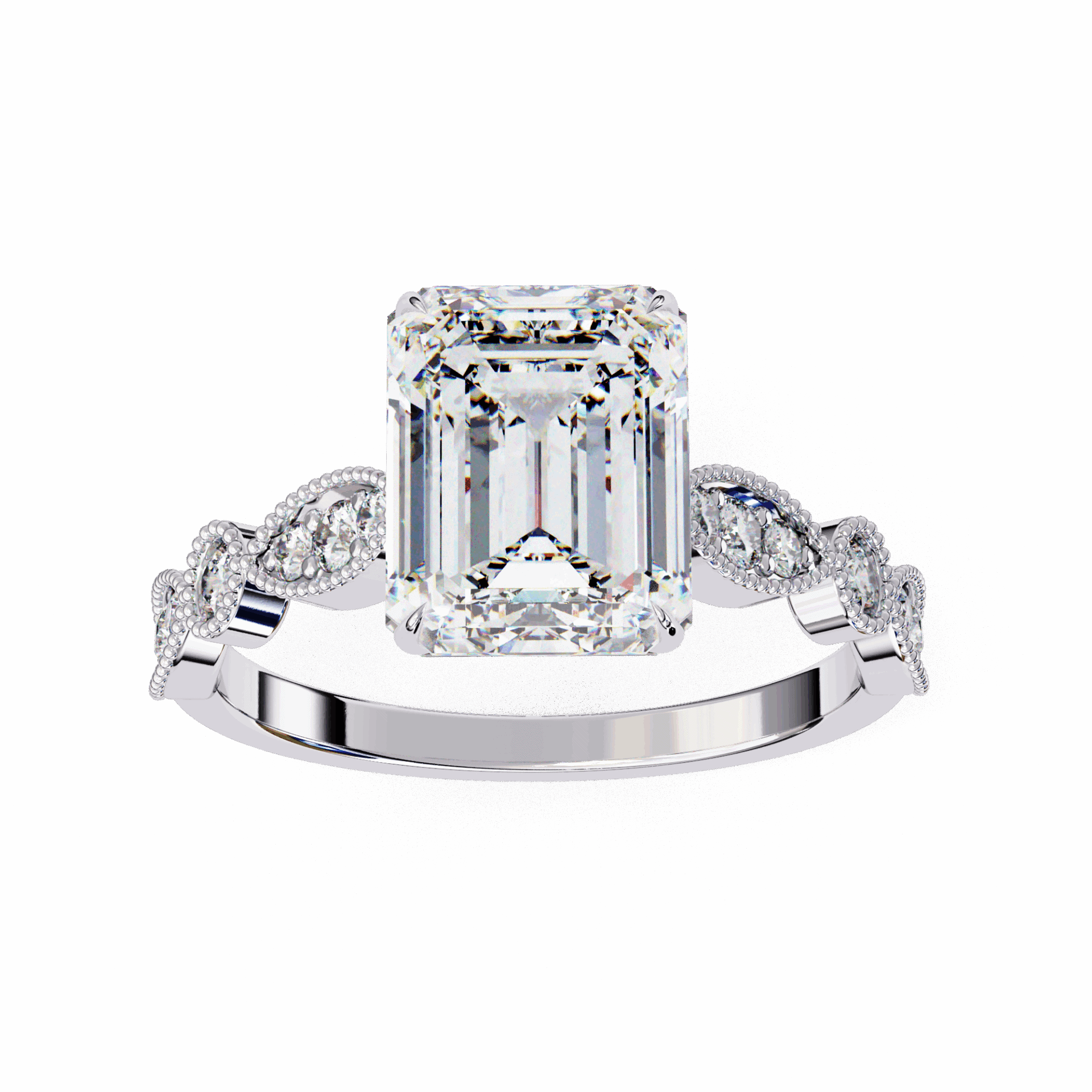 2.75 Carat Emerald The One Solitaire Ring in Moissanite | House of Estara