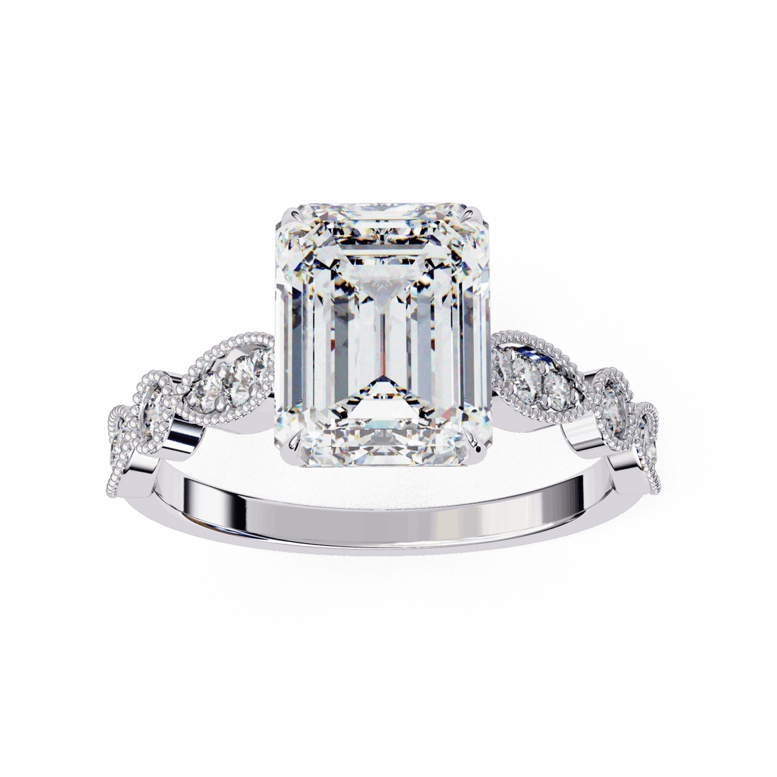 2.75 Carat Emerald The One Solitaire Ring in Moissanite | House of Estara