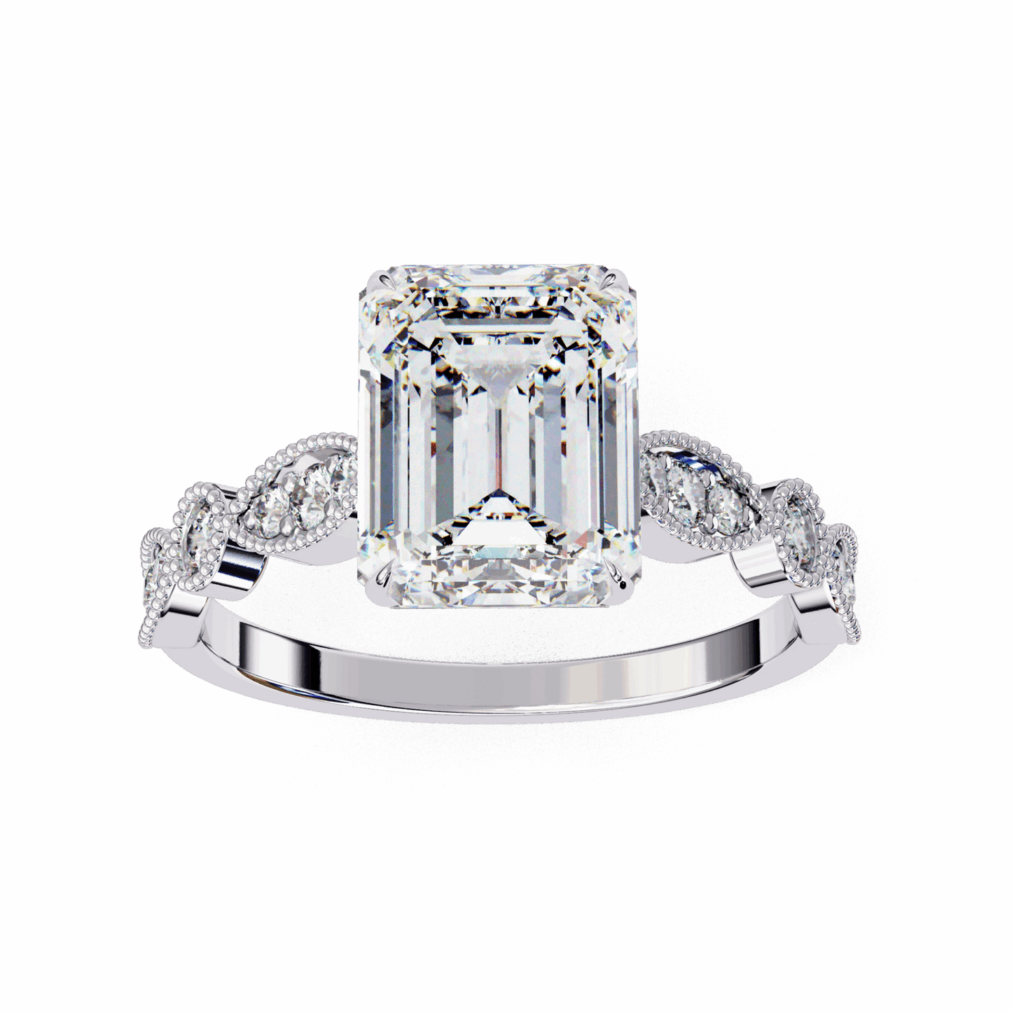 2.75 Carat Emerald The One Solitaire Ring in Moissanite | House of Estara