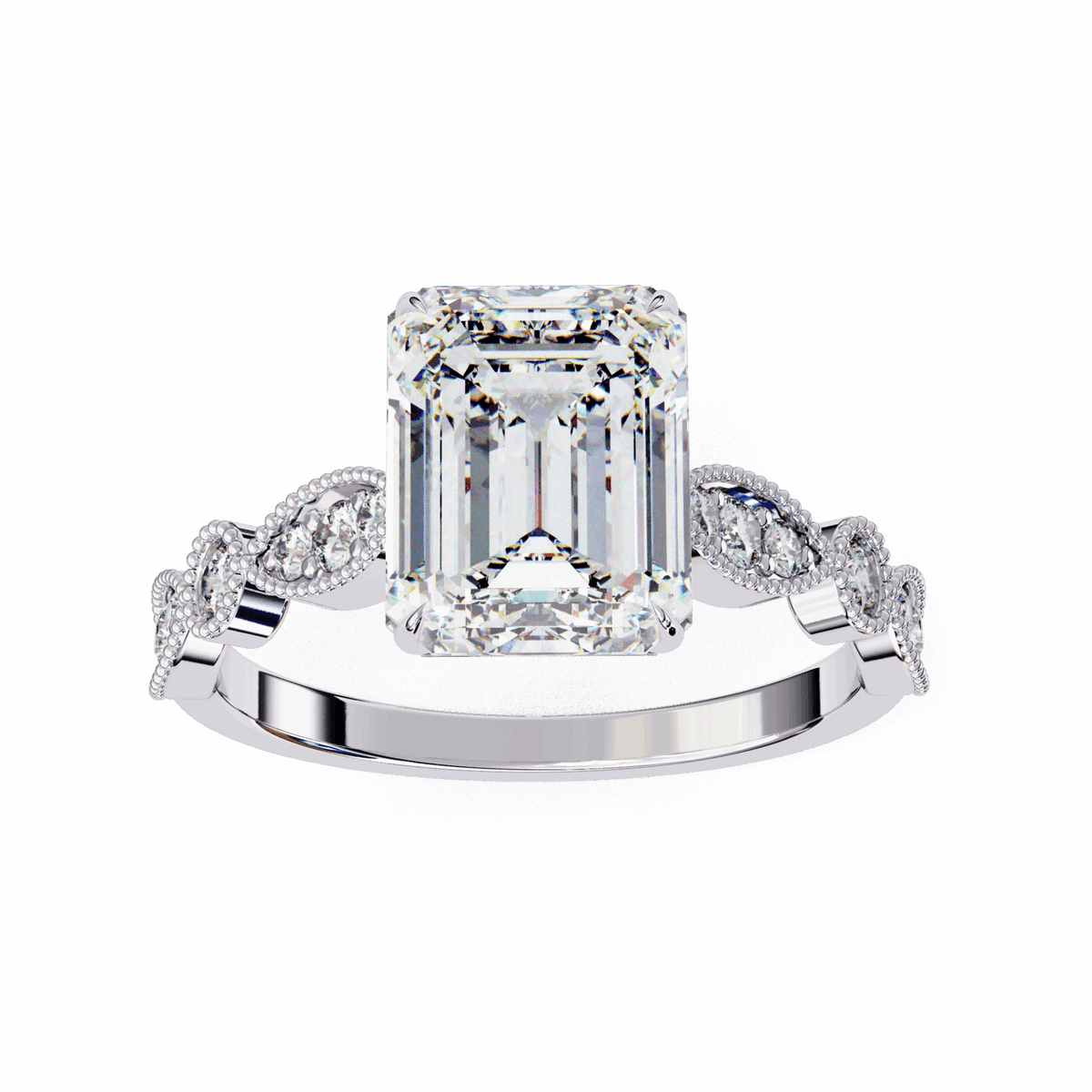 2.75 Carat Emerald The One Solitaire Ring in Moissanite | House of Estara