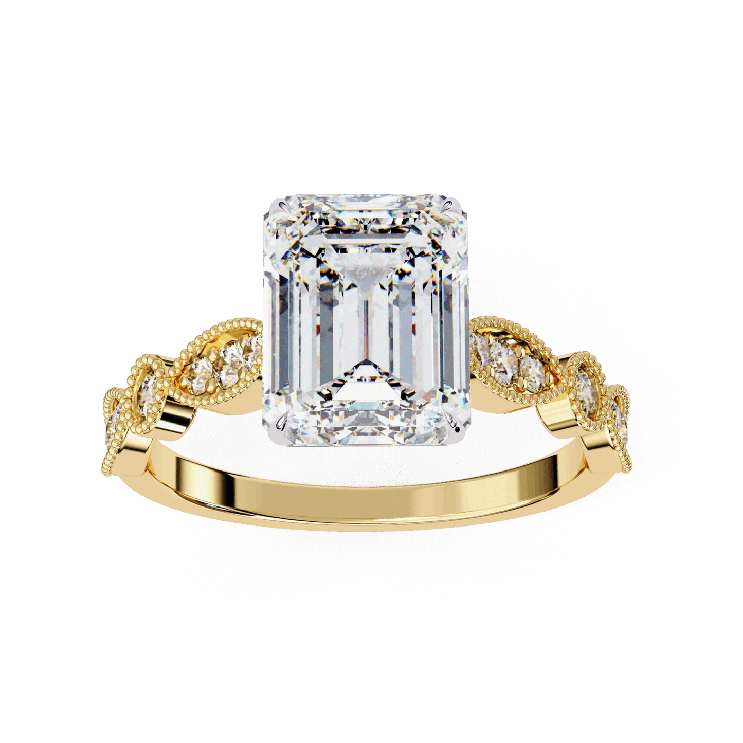 2.75 Carat Emerald The One Solitaire Ring in Moissanite | House of Estara