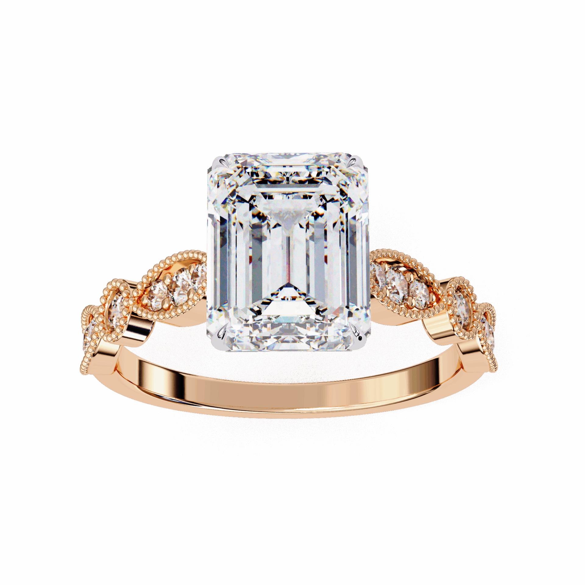 2.75 Carat Emerald The One Solitaire Ring in Moissanite | House of Estara