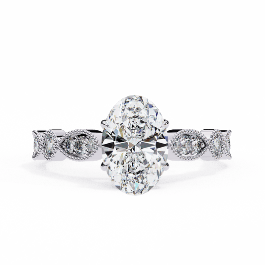 1.5 Carat Oval The One Solitaire Ring in Moissanite | House of Estara