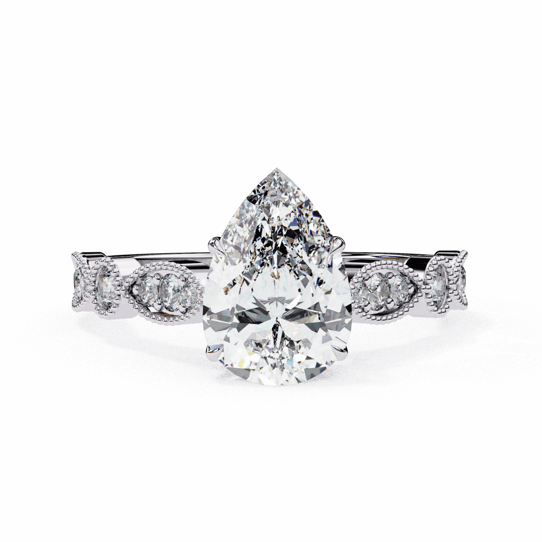 1.25 Carat Pear The One Solitaire Ring in Moissanite | House of Estara
