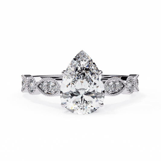 1.25 Carat Pear The One Solitaire Ring in Moissanite | House of Estara