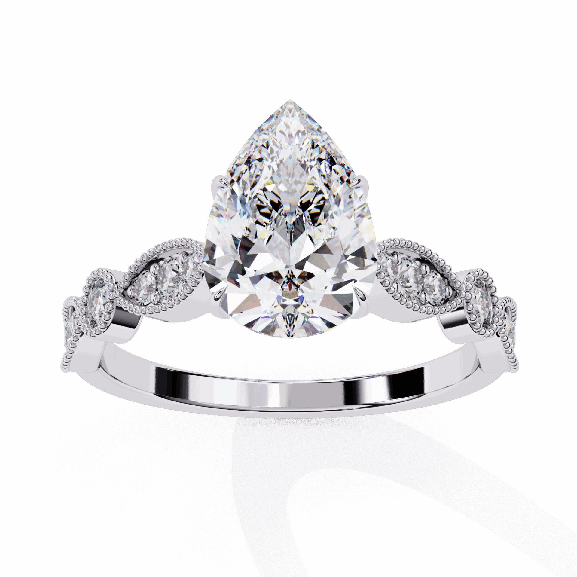 1.25 Carat Pear The One Solitaire Ring in Moissanite | House of Estara