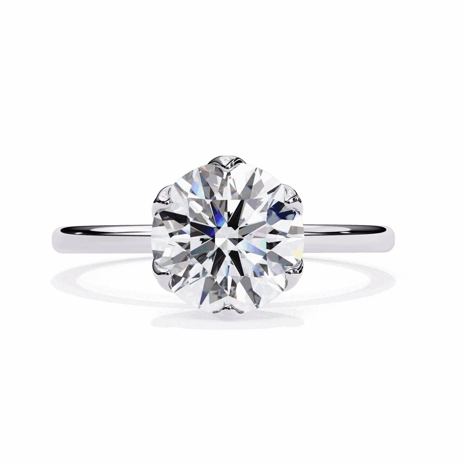 2 Carat Round Eternal Solitaire Band in Moissanite | House of Estara