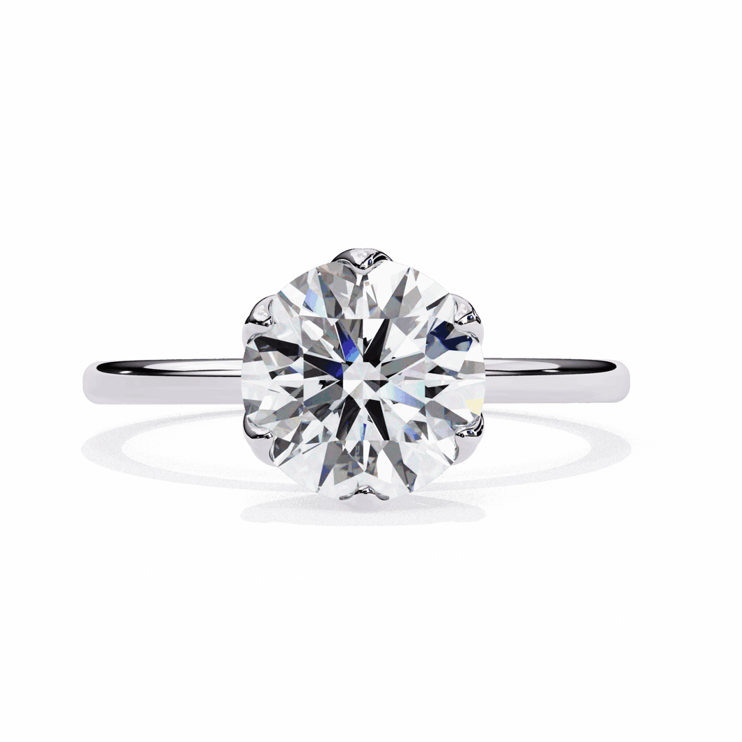 2 Carat Round Eternal Solitaire Band in Moissanite | House of Estara