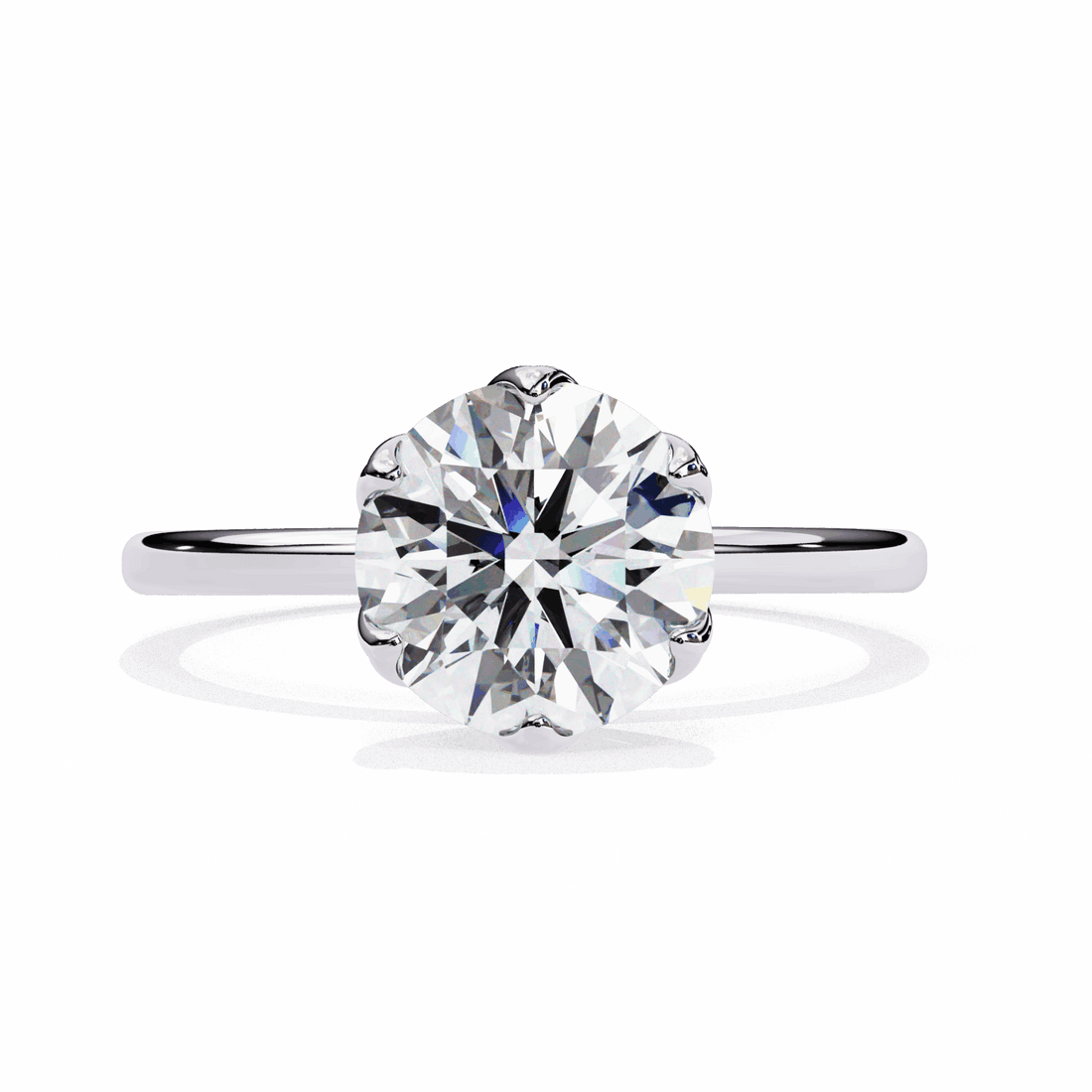 2 Carat Round Eternal Solitaire Band in Moissanite | House of Estara