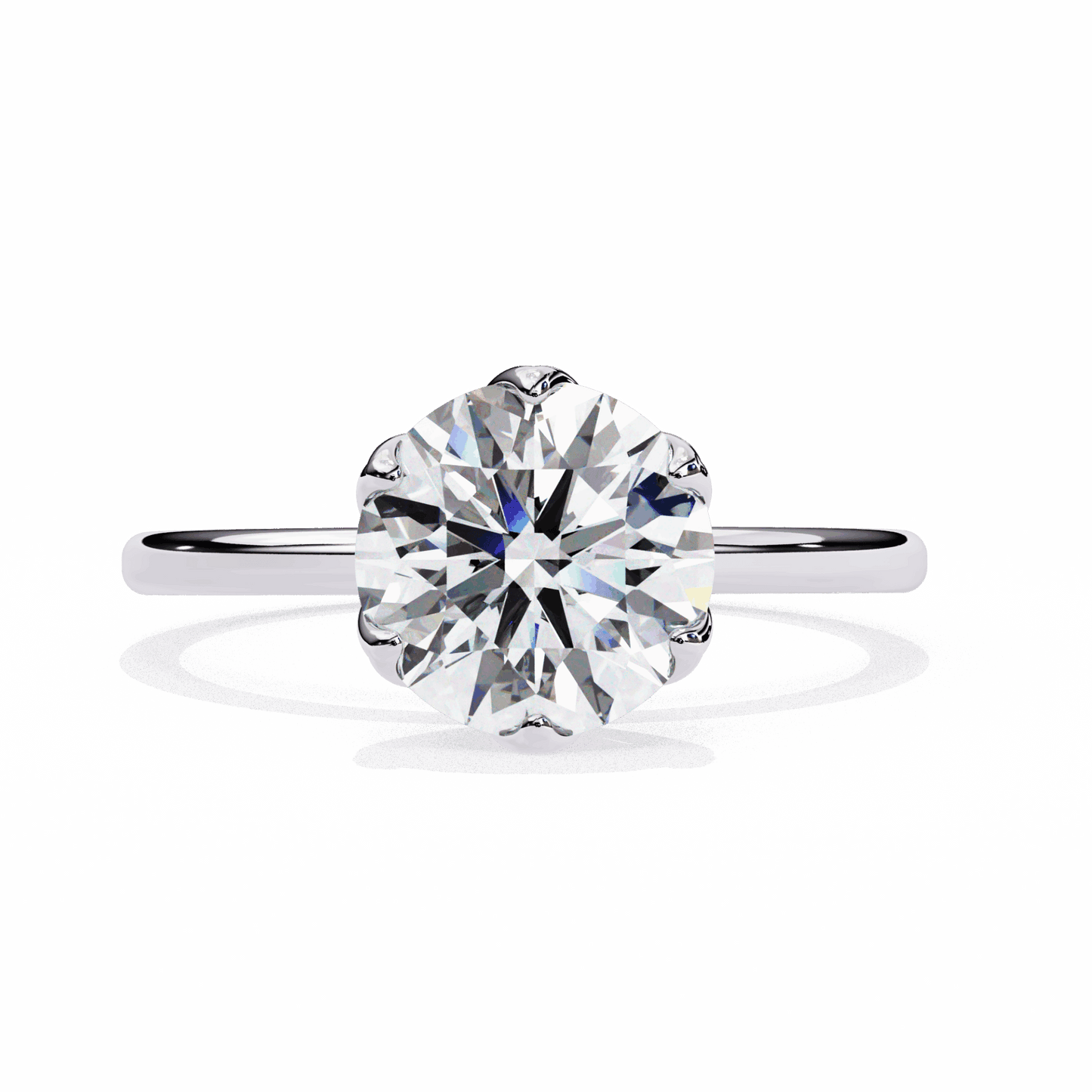 2 Carat Round Eternal Solitaire Band in Moissanite | House of Estara