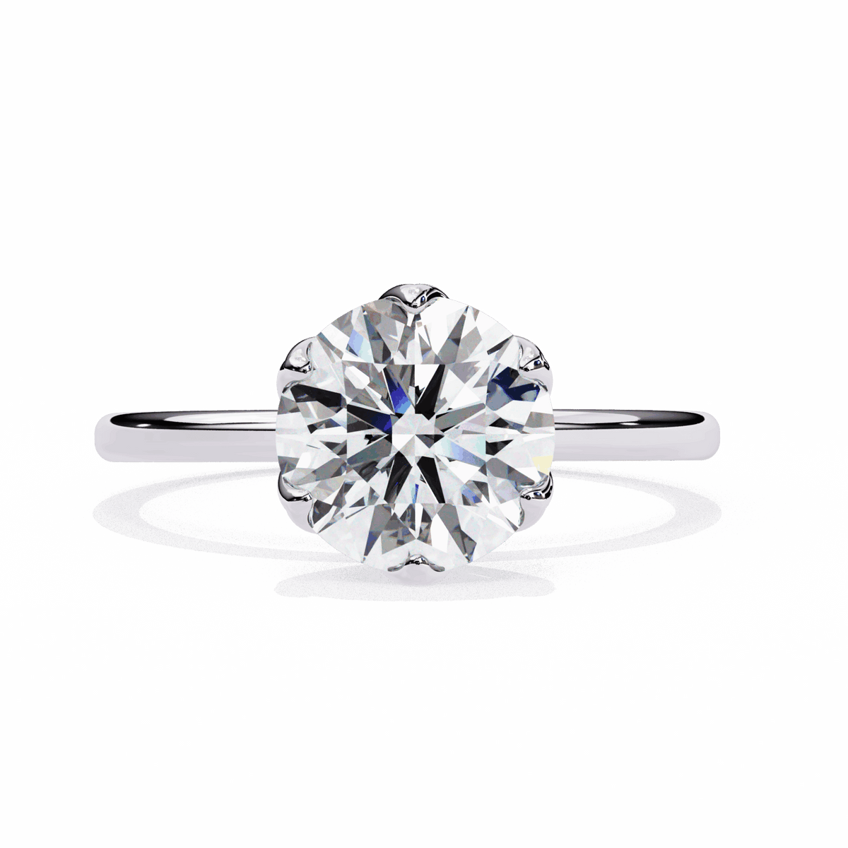 2 Carat Round Eternal Solitaire Band in Moissanite | House of Estara