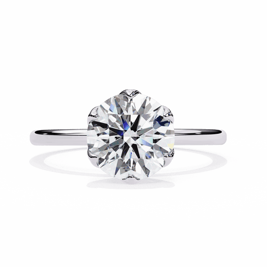 2 Carat Round Eternal Solitaire Band in Moissanite | House of Estara