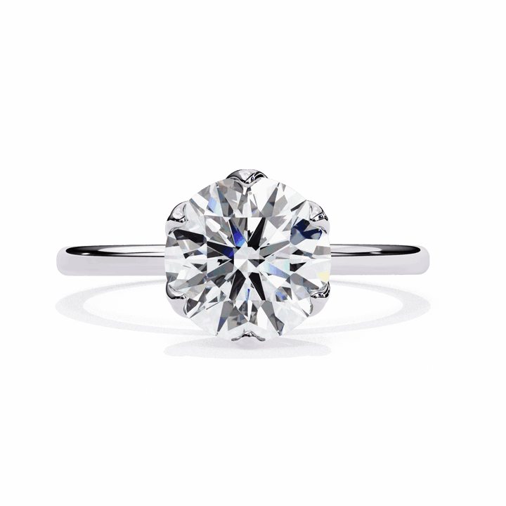 2 Carat Round Eternal Solitaire Band in Moissanite | House of Estara