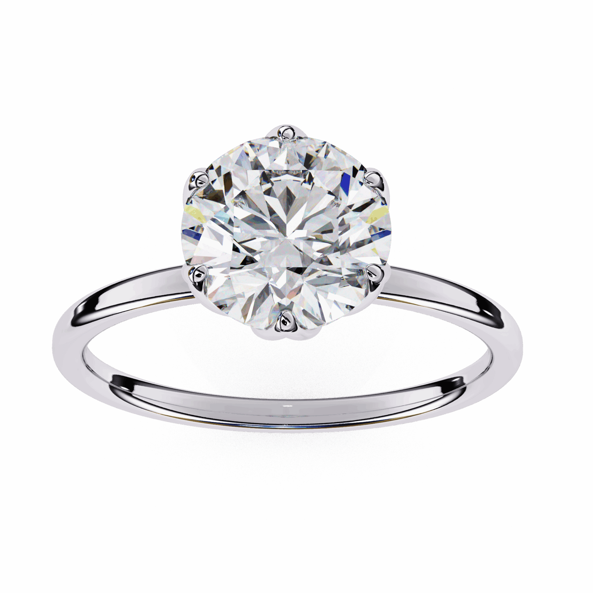 2 Carat Round Eternal Solitaire Band in Moissanite | House of Estara