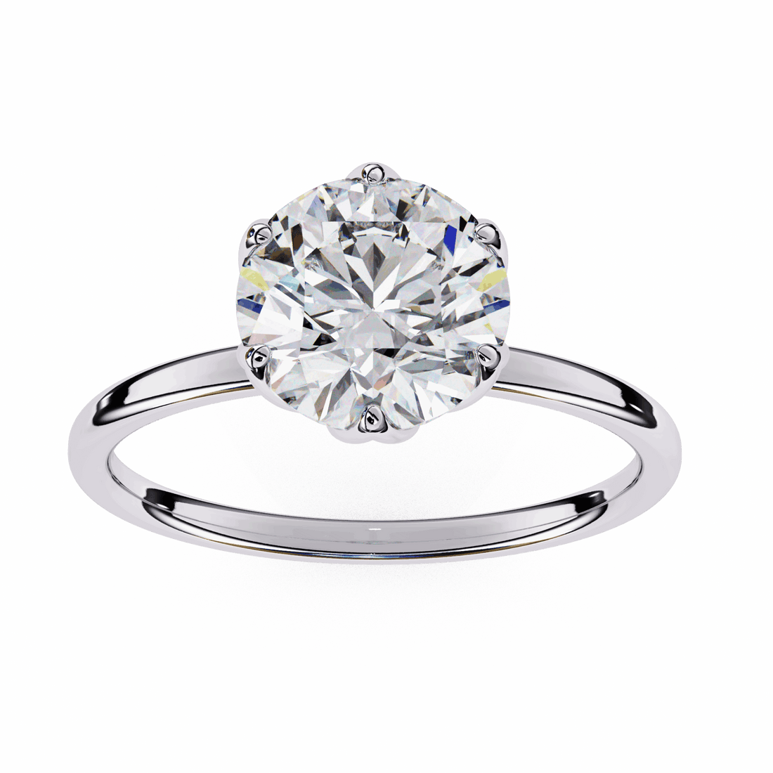2 Carat Round Eternal Solitaire Band in Moissanite | House of Estara