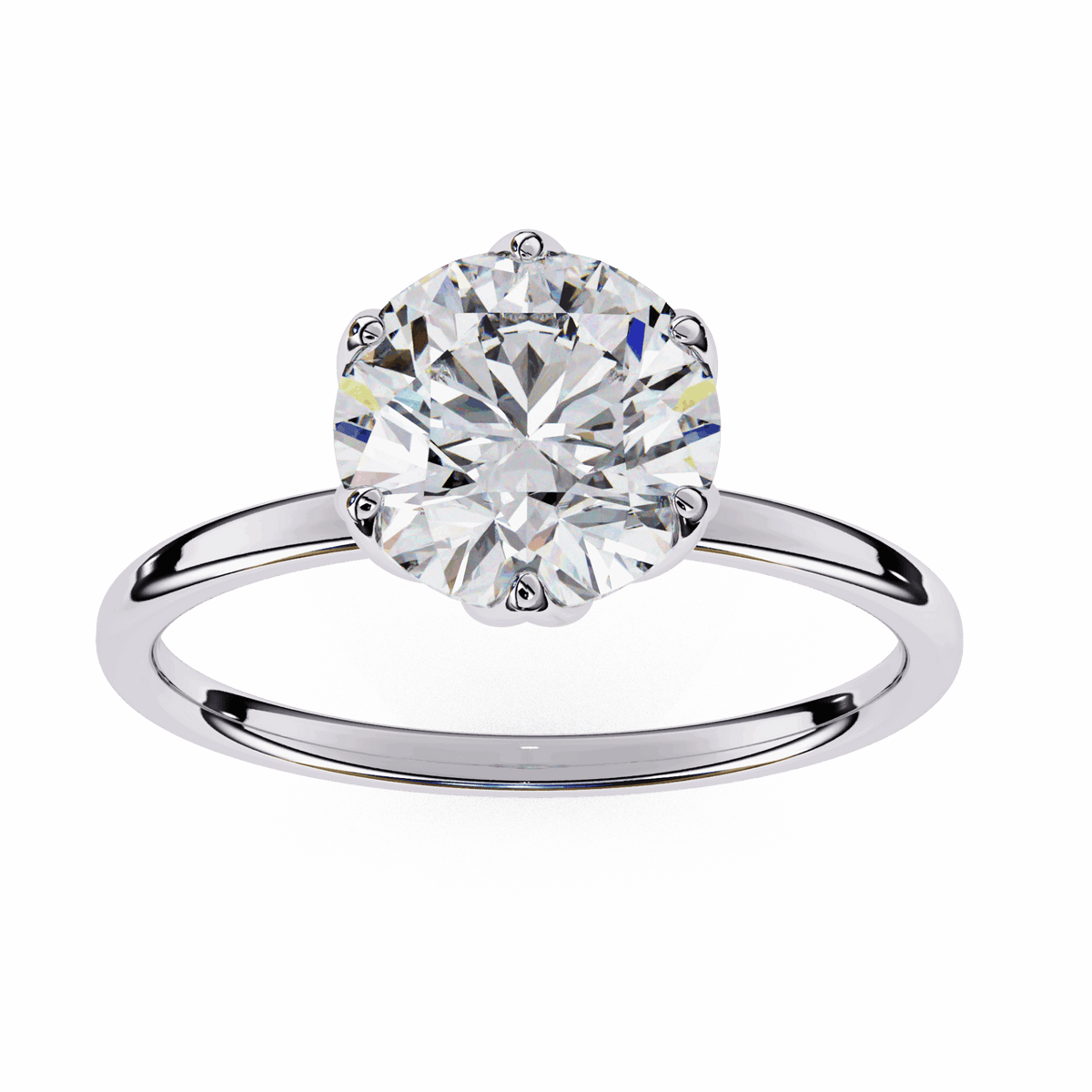 2 Carat Round Eternal Solitaire Band in Moissanite | House of Estara
