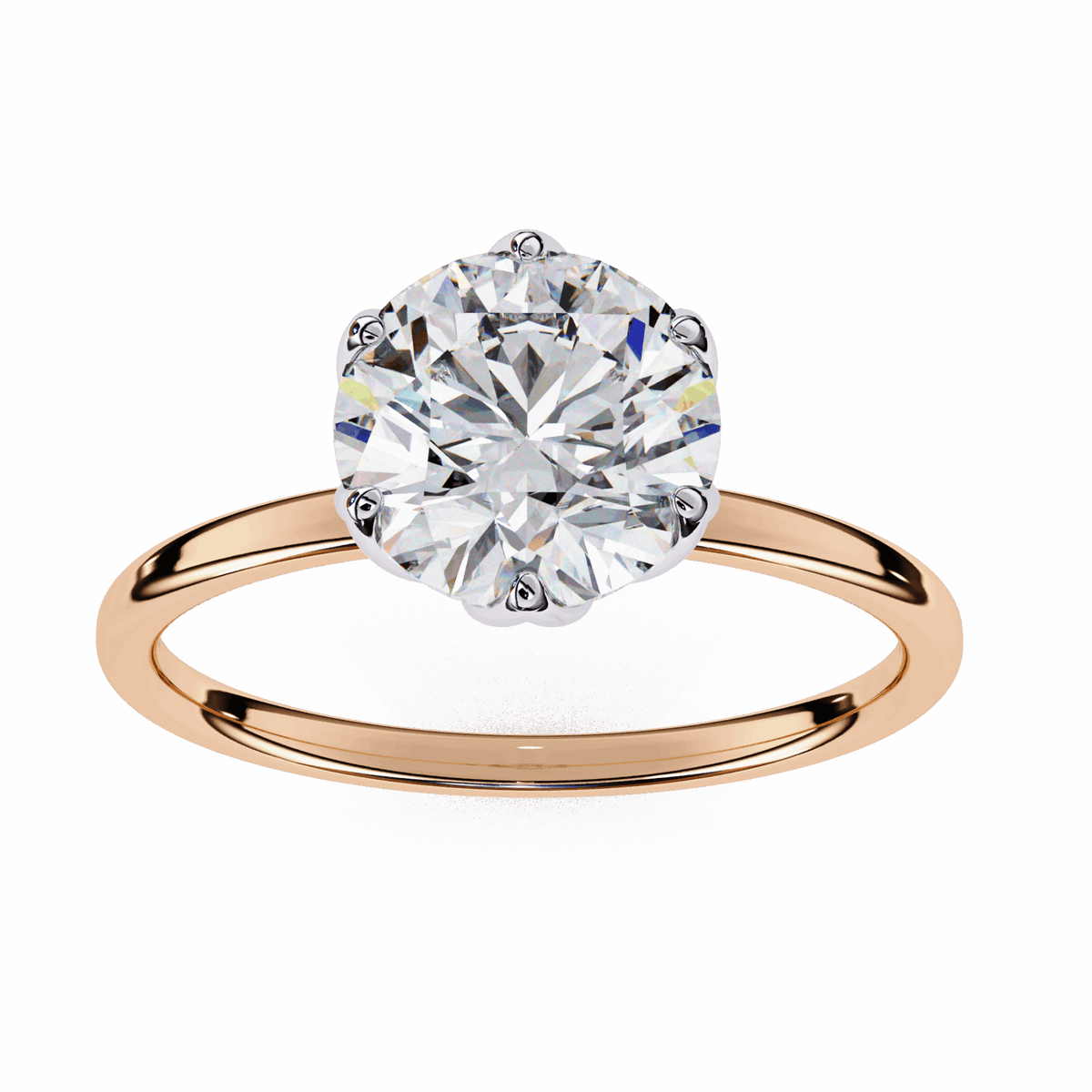 2 Carat Round Eternal Solitaire Band in Moissanite | House of Estara