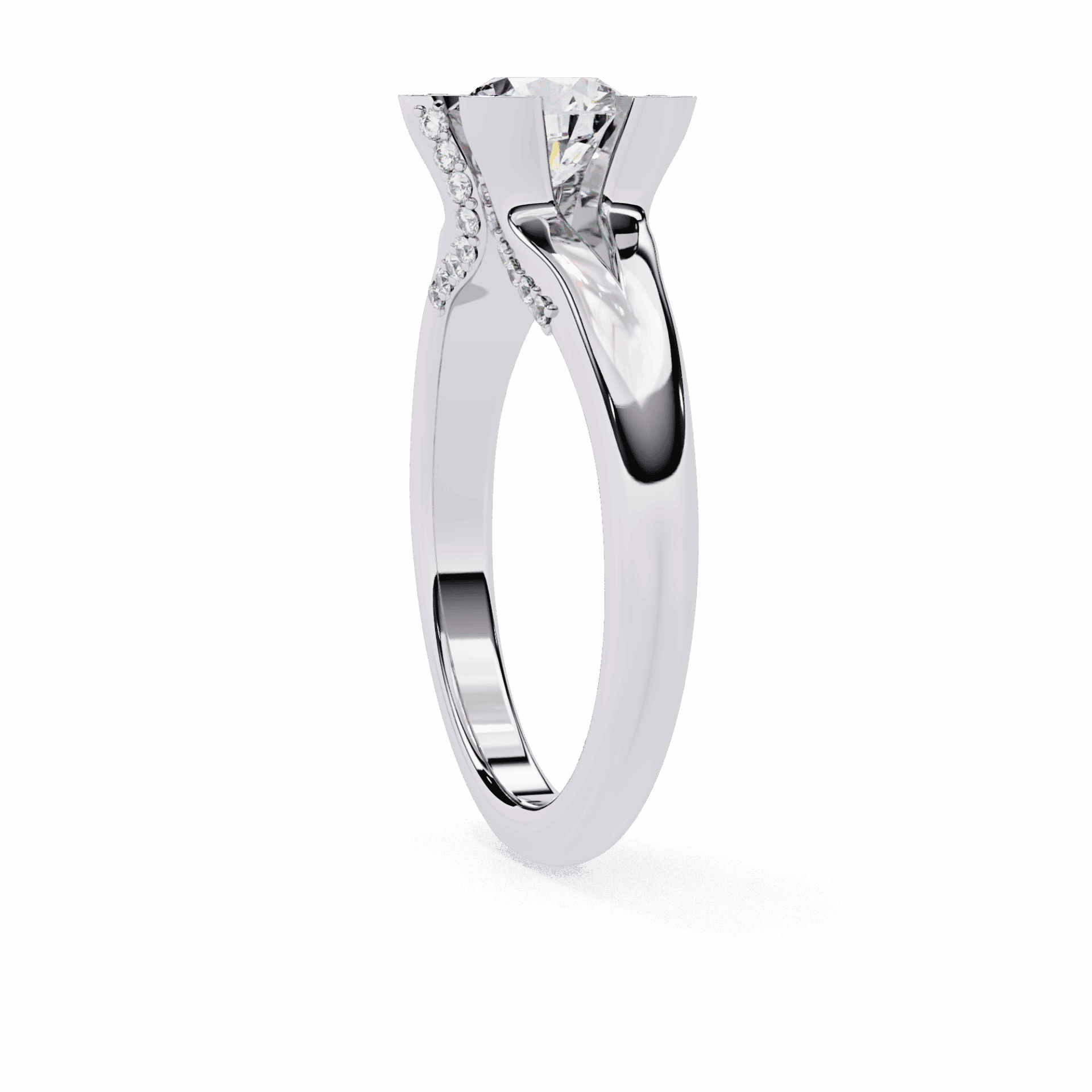 1 Carat Round Hidden Halo Solitaire Ring in Moissanite | House of Estara