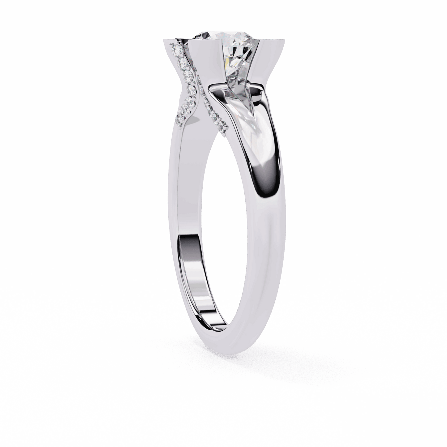 1 Carat Round Hidden Halo Solitaire Ring in Moissanite | House of Estara