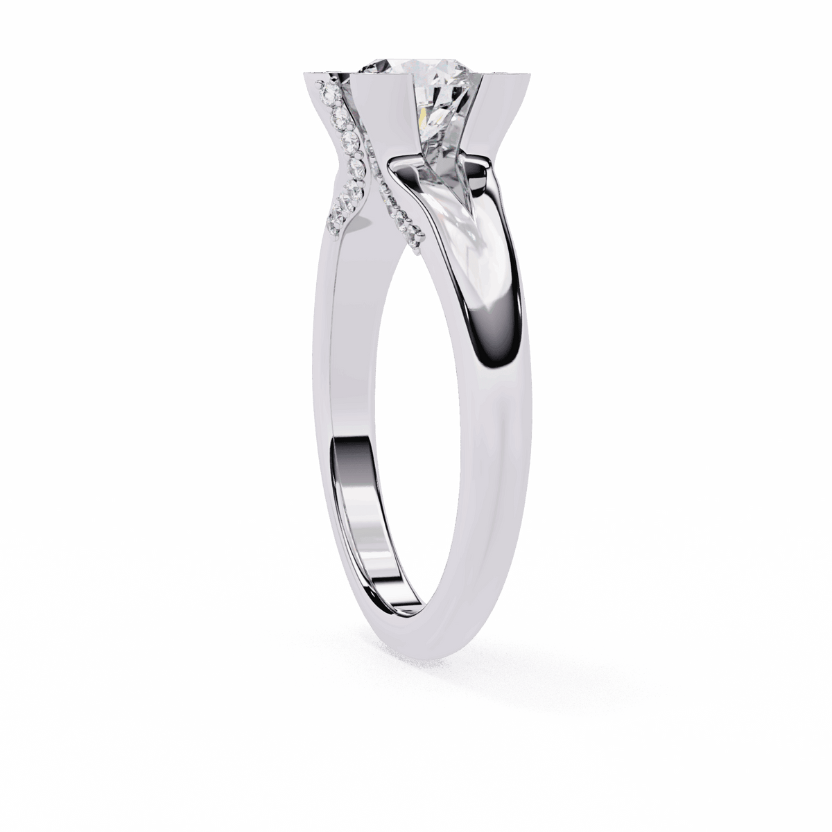1 Carat Round Hidden Halo Solitaire Ring in Moissanite | House of Estara