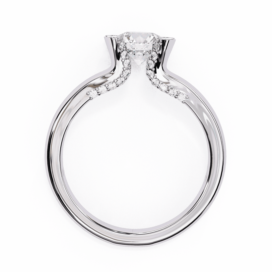 1 Carat Round Hidden Halo Solitaire Ring in Moissanite | House of Estara