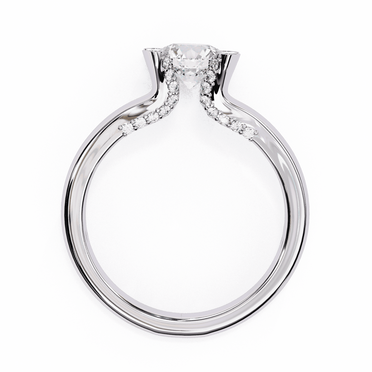 1 Carat Round Hidden Halo Solitaire Ring in Moissanite | House of Estara