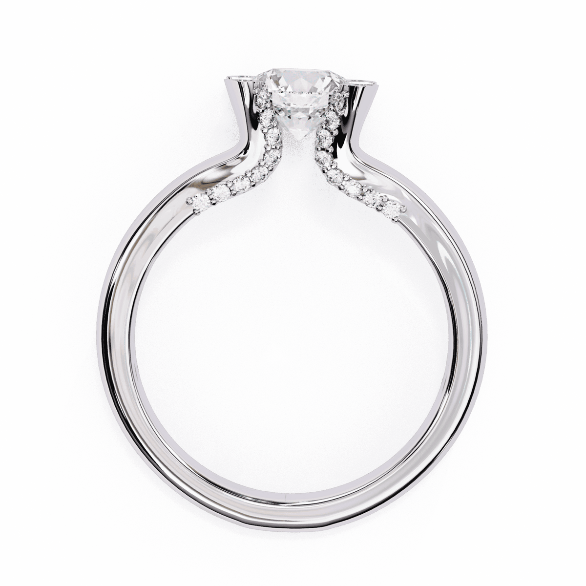 1 Carat Round Hidden Halo Solitaire Ring in Moissanite | House of Estara