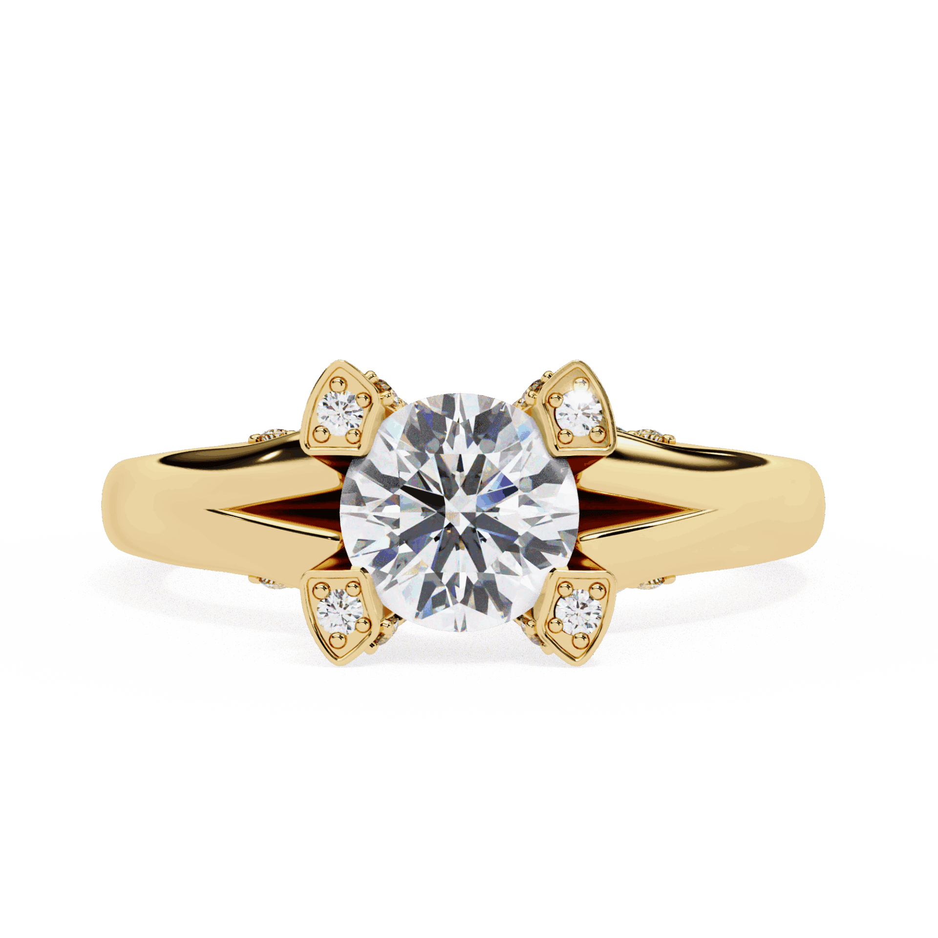 1 Carat Round Hidden Halo Solitaire Ring in Moissanite | House of Estara