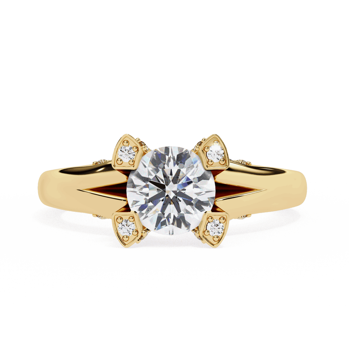 1 Carat Round Hidden Halo Solitaire Ring in Moissanite | House of Estara