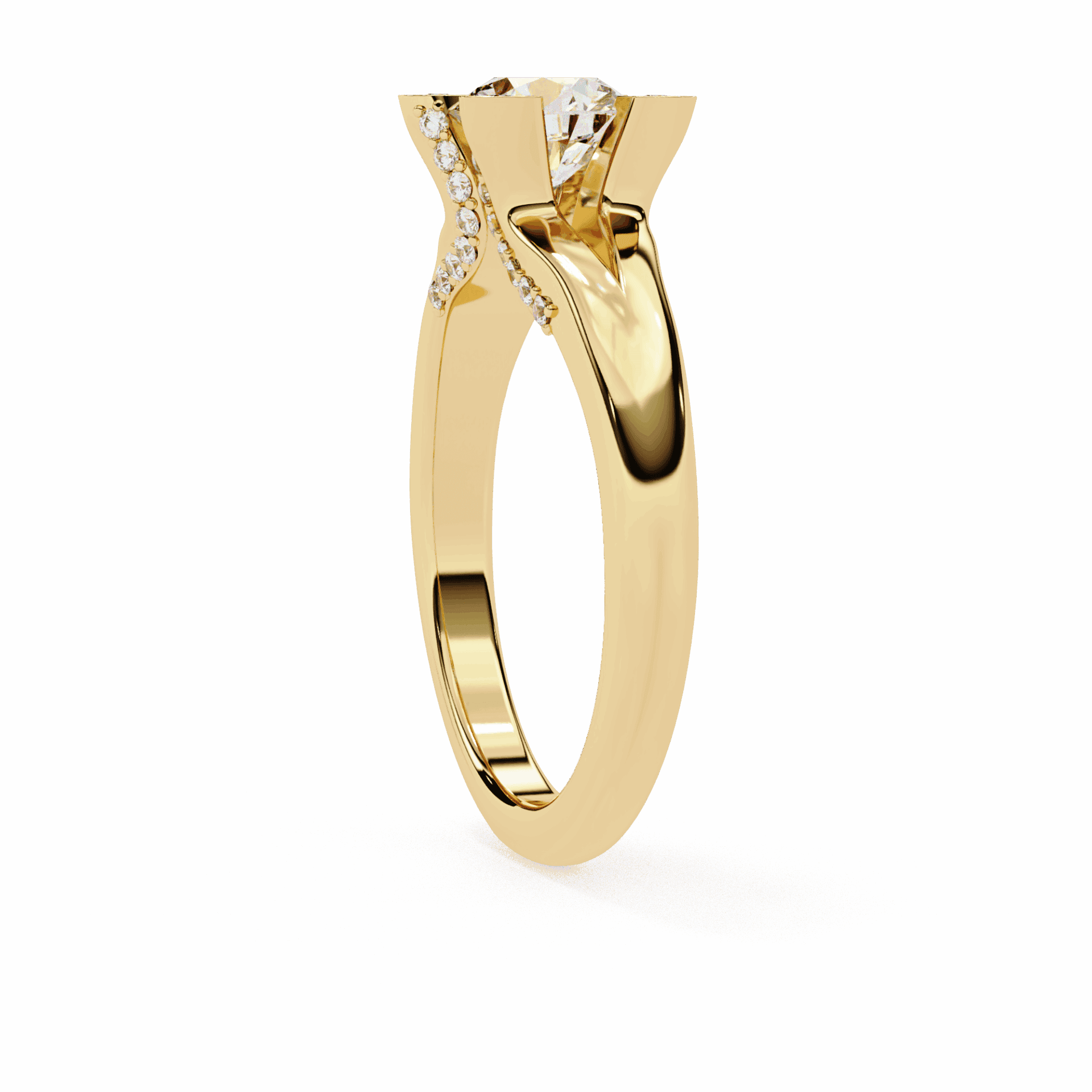 1 Carat Round Hidden Halo Solitaire Ring in Moissanite | House of Estara