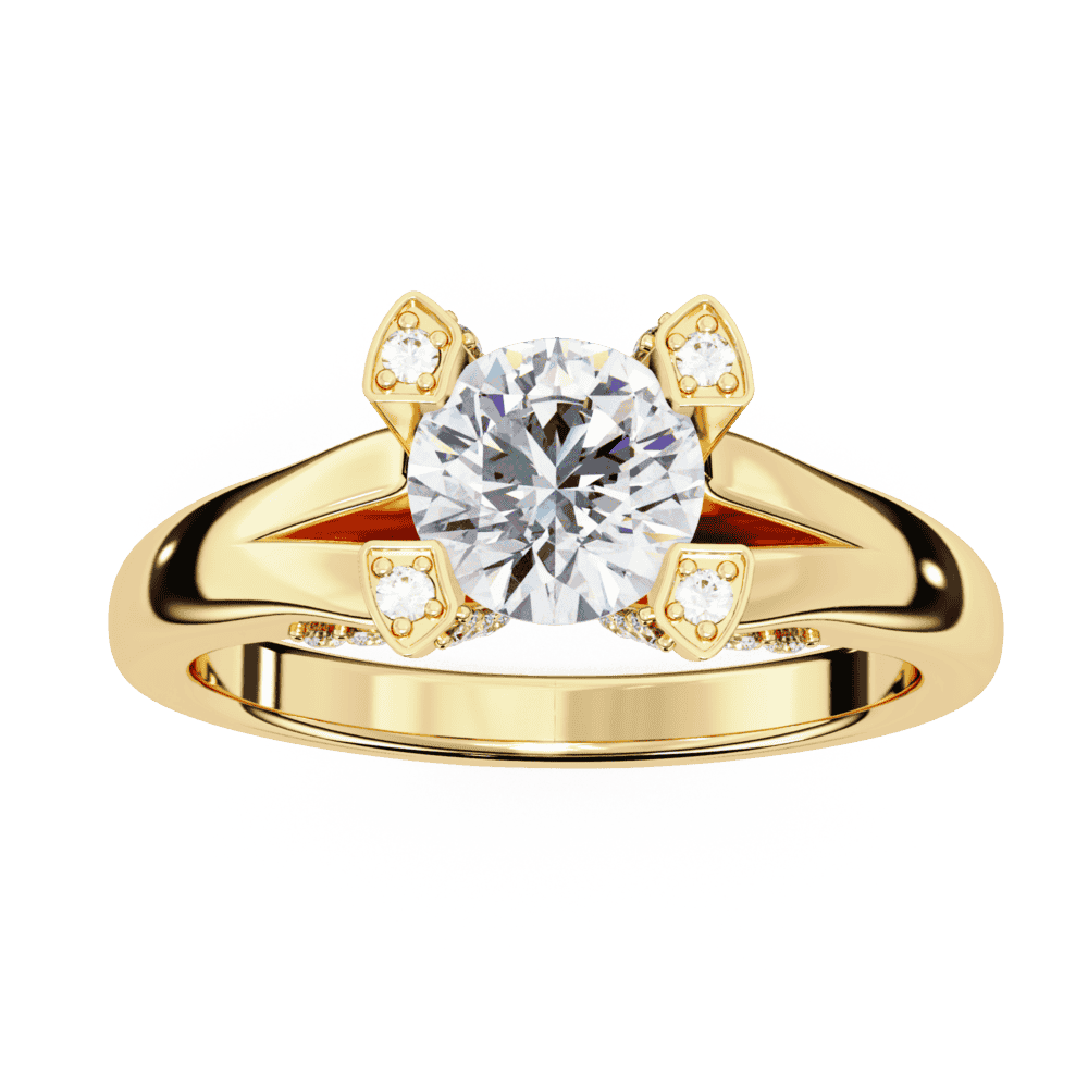 1 Carat Round Hidden Halo Solitaire Ring in Moissanite | House of Estara