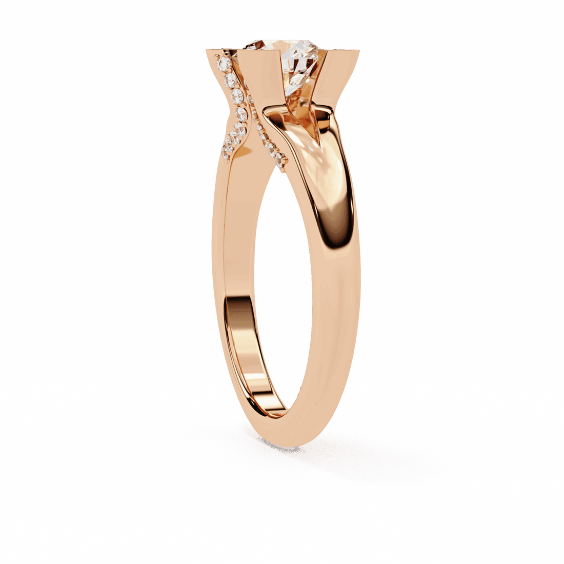 1 Carat Round Hidden Halo Solitaire Ring in Moissanite | House of Estara
