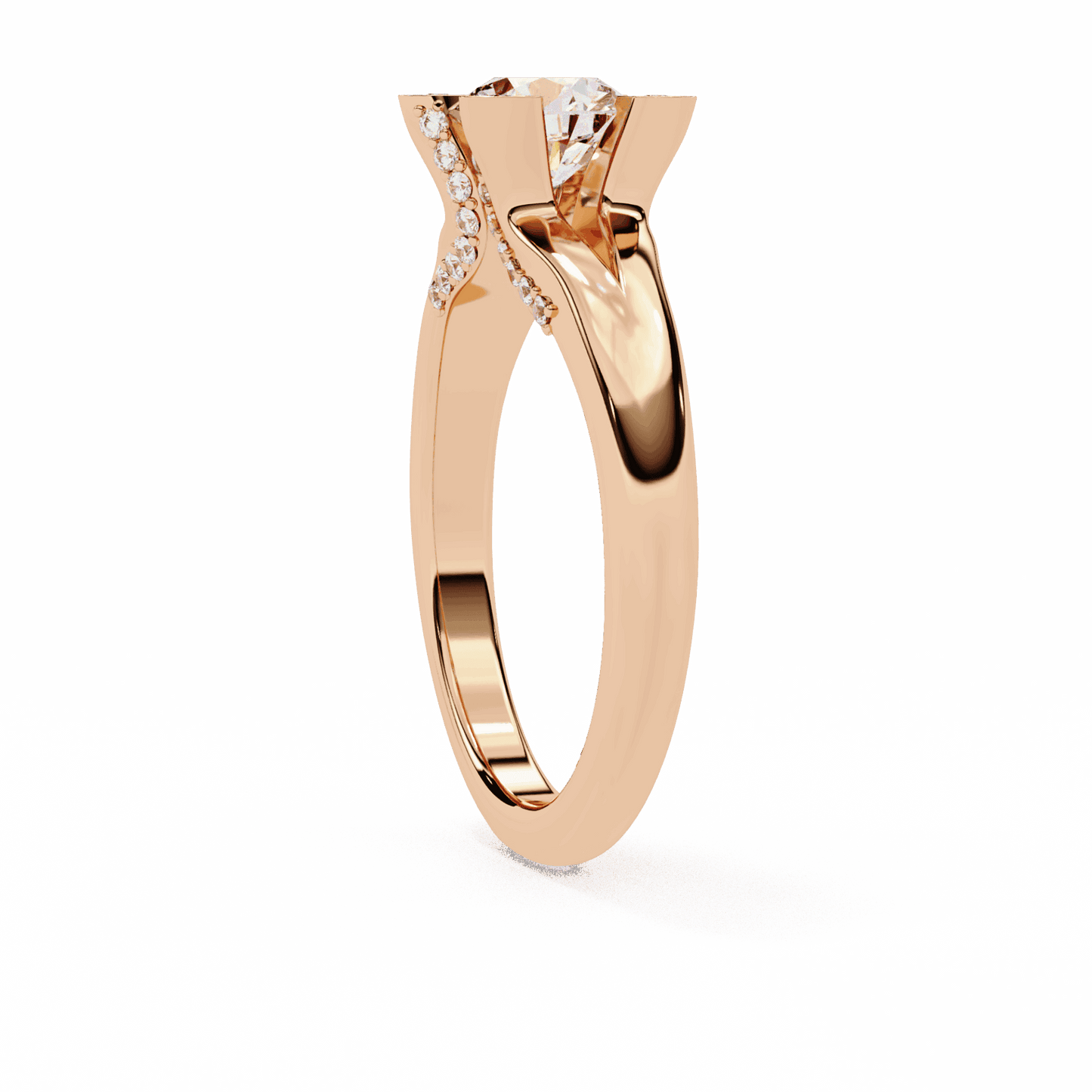 1 Carat Round Hidden Halo Solitaire Ring in Moissanite | House of Estara